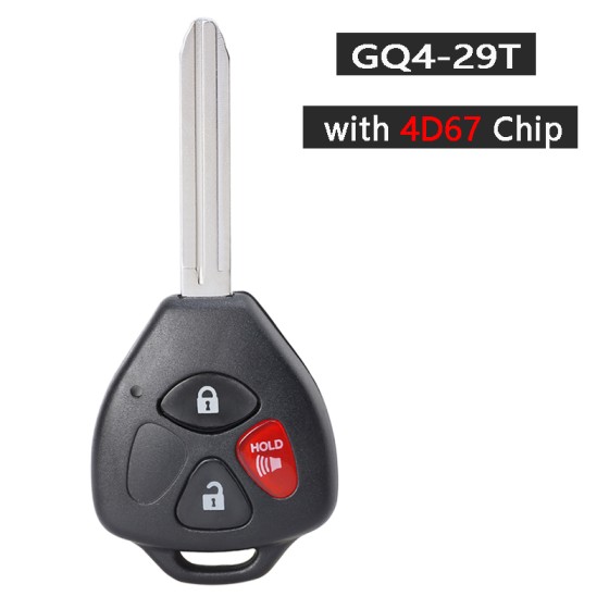 2008-2013 Toyota / 3-Button Remote Head Key / PN: 89070-0T030 / GQ4-29T / (4D67) (AFTERMARKET)